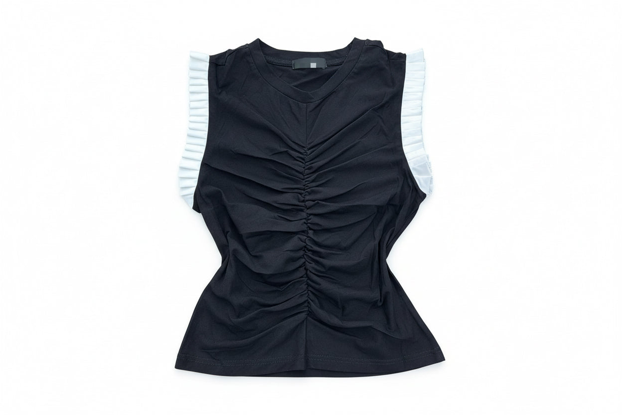 Black & White Ruffled Shirt