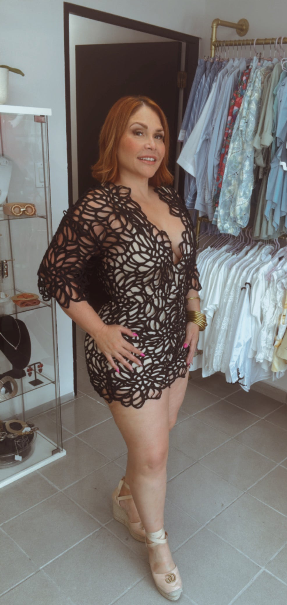 Laced Black Romper