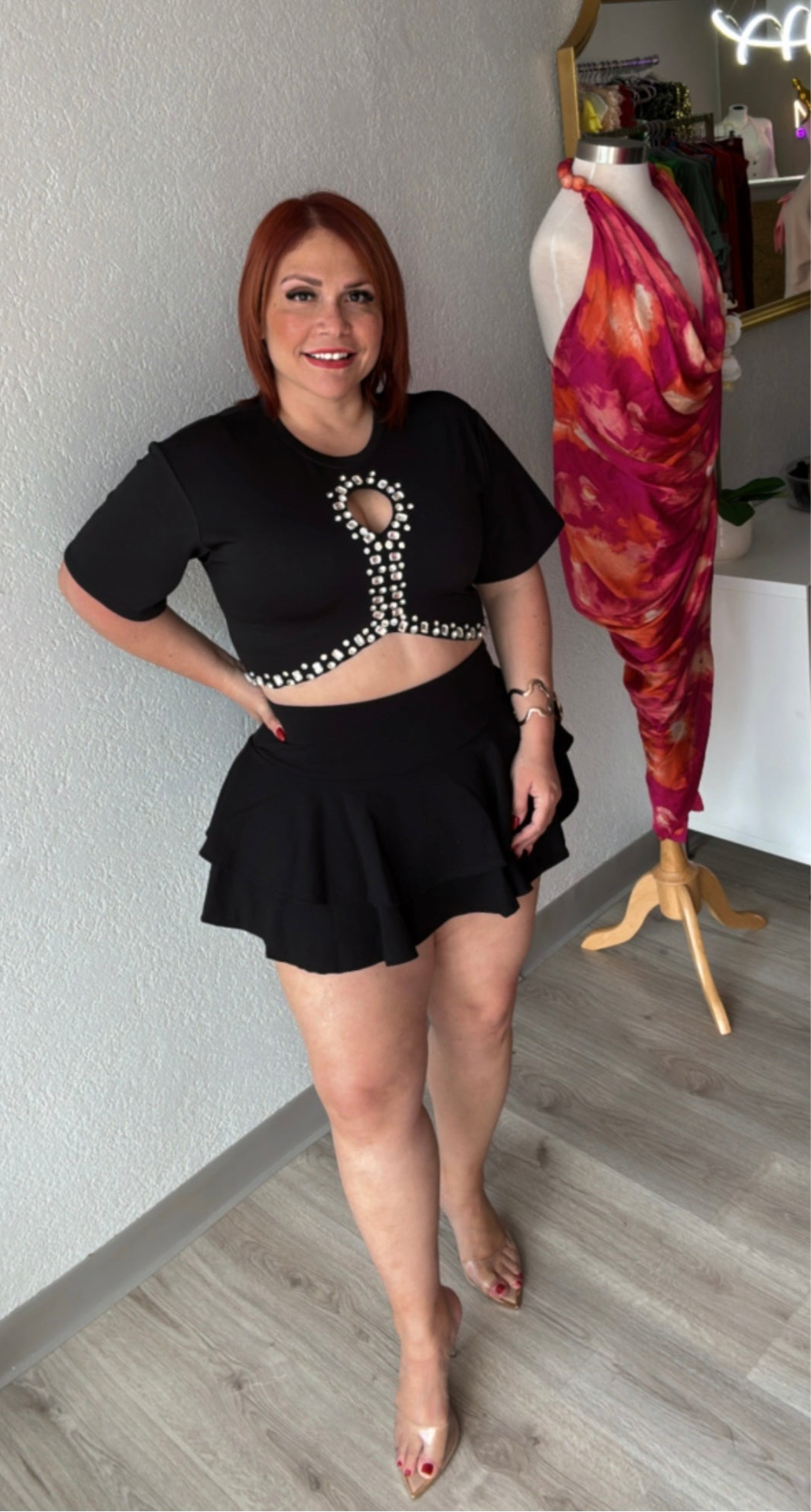 LAYERED RUFFLE MINI SKORT