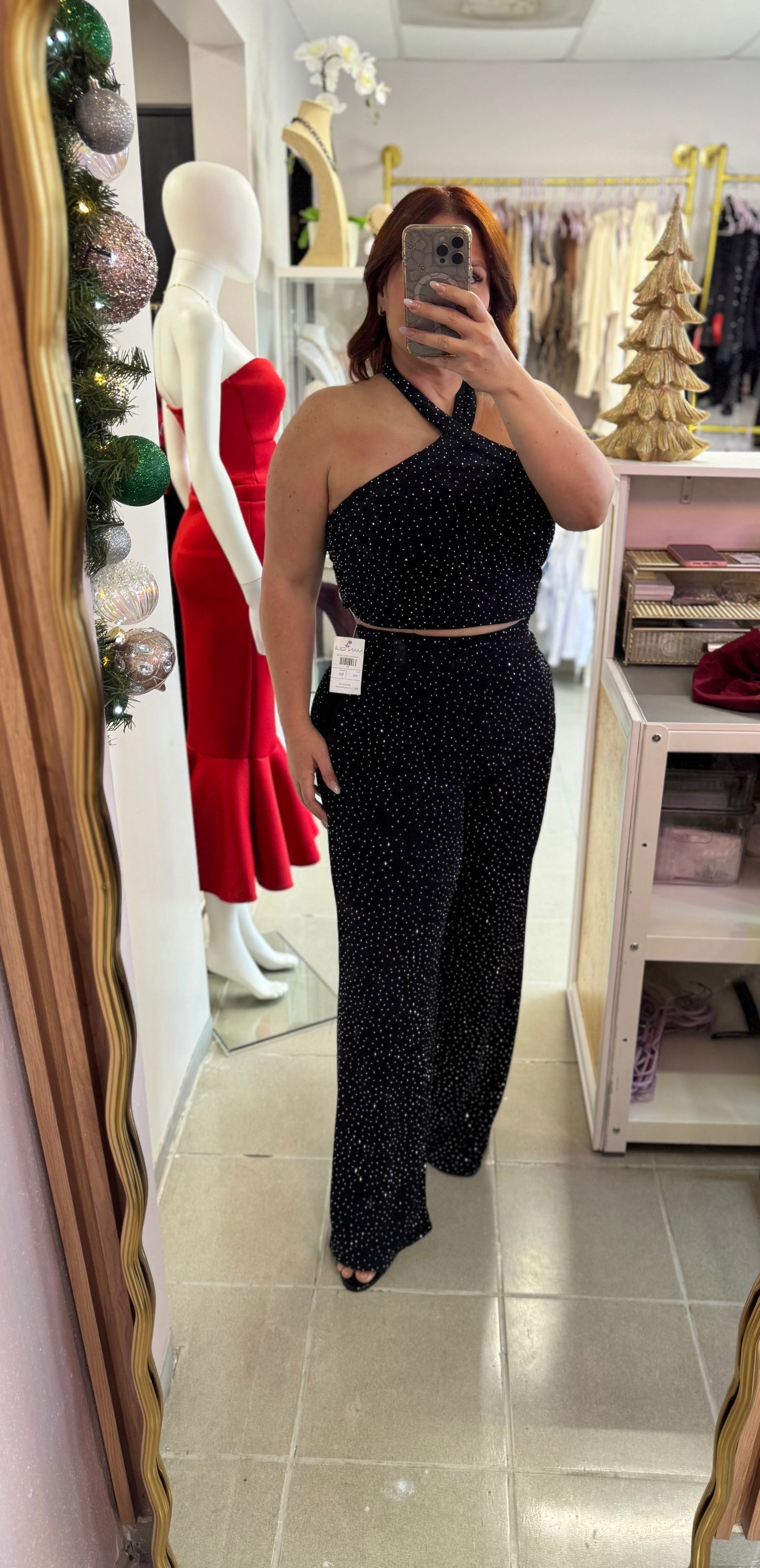 Shining Bright Black and Rhinestone Set