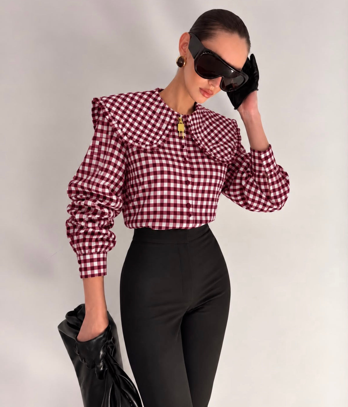Gingham Long Sleeve Top