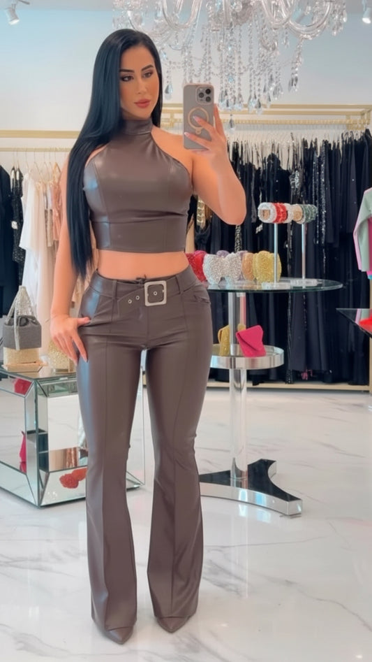 Mocha PU Leather Luxury Set