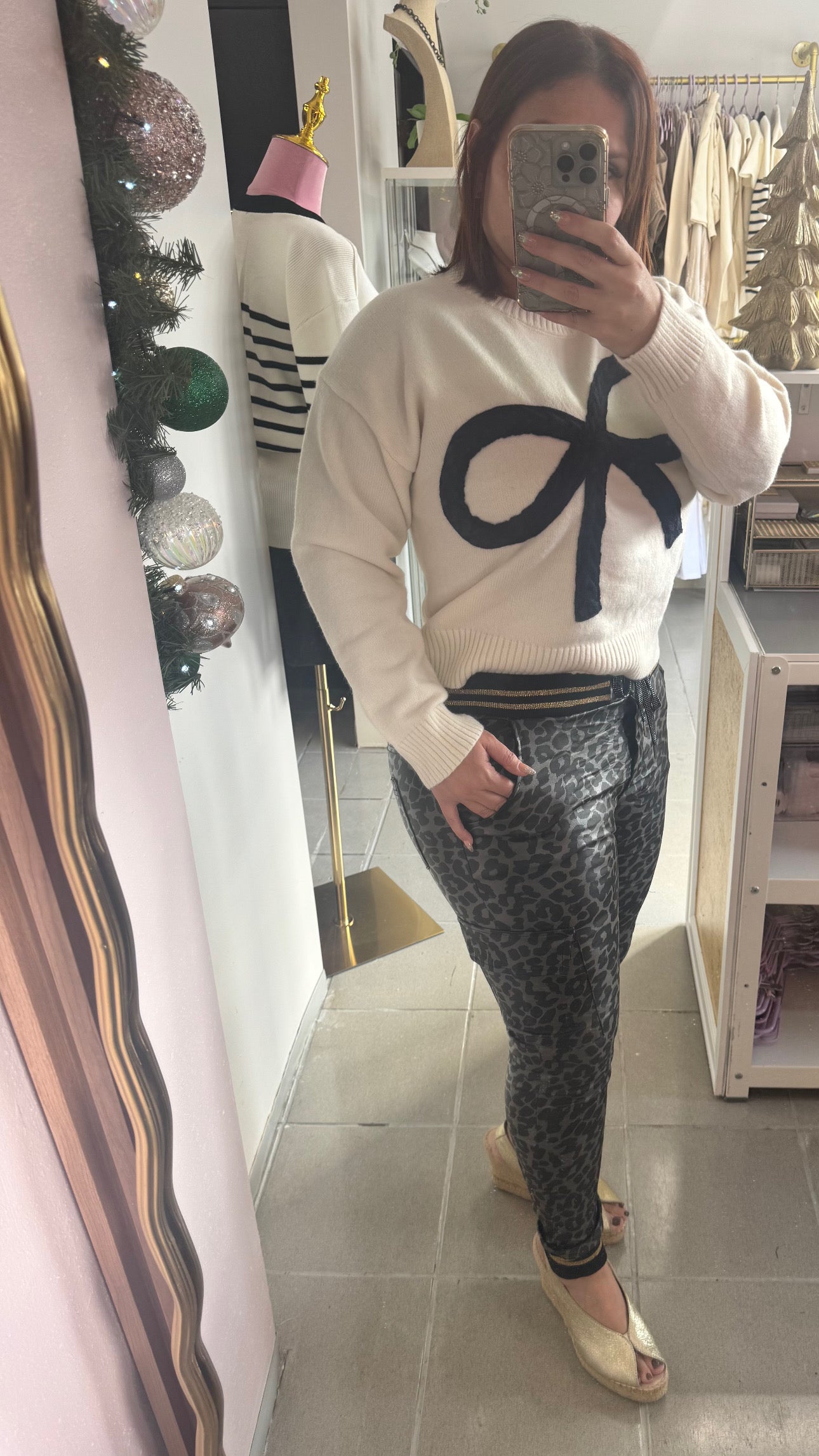 PU Leather Animal Print Jogger