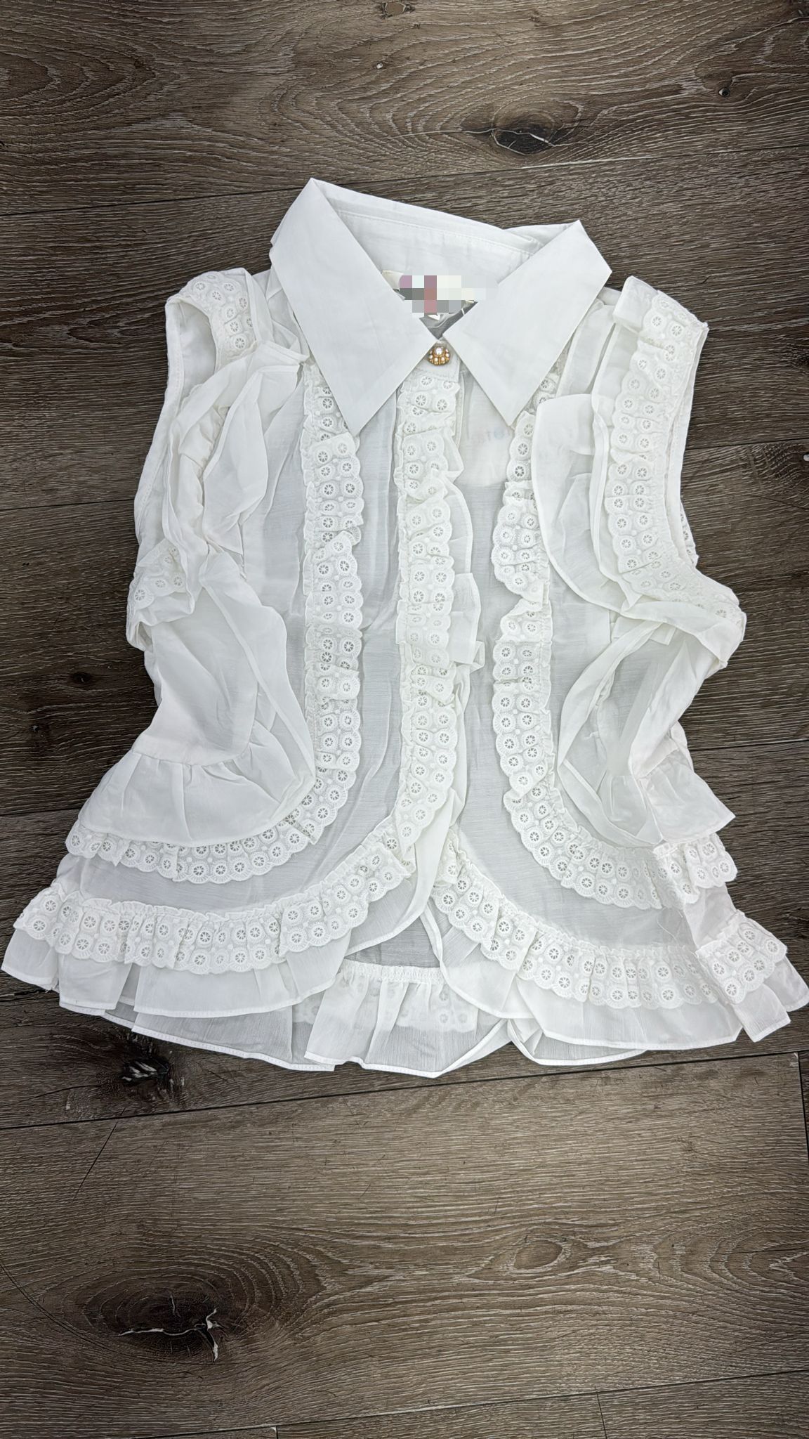 Ruffled White Top