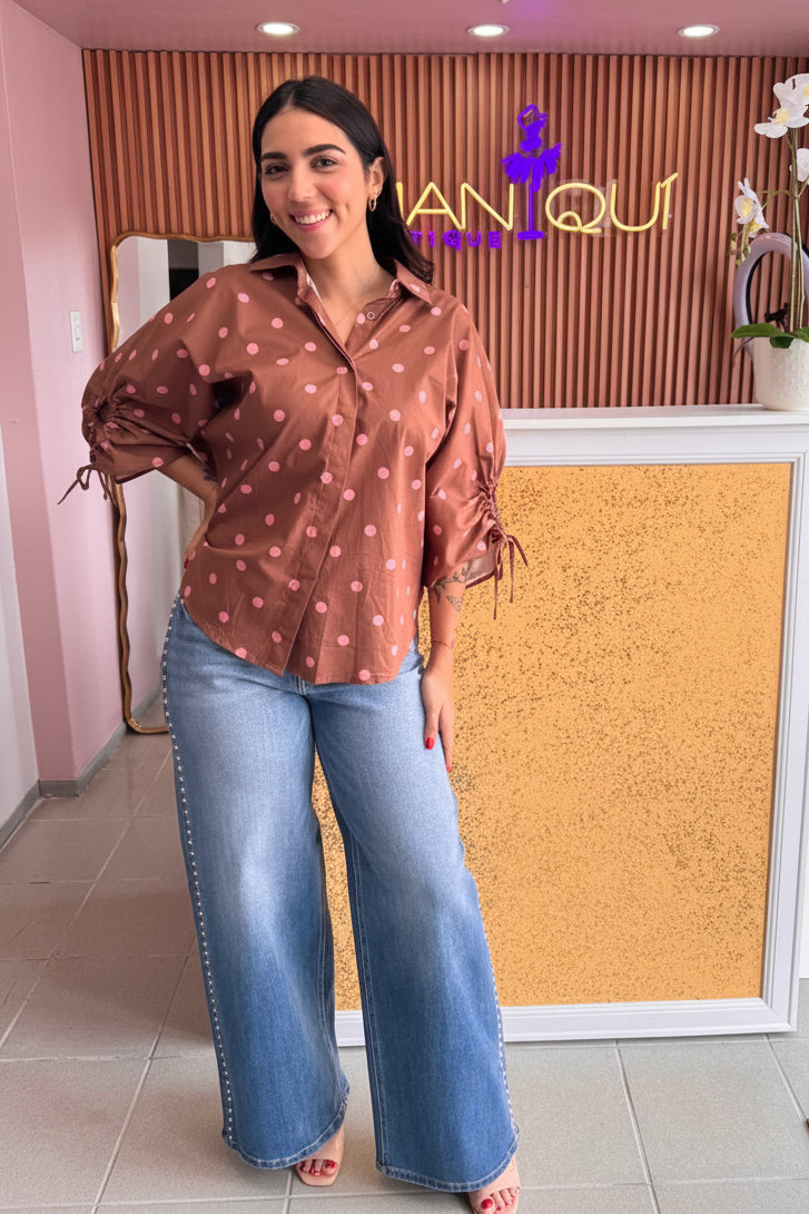 Rose Polka Dots Fashion Top