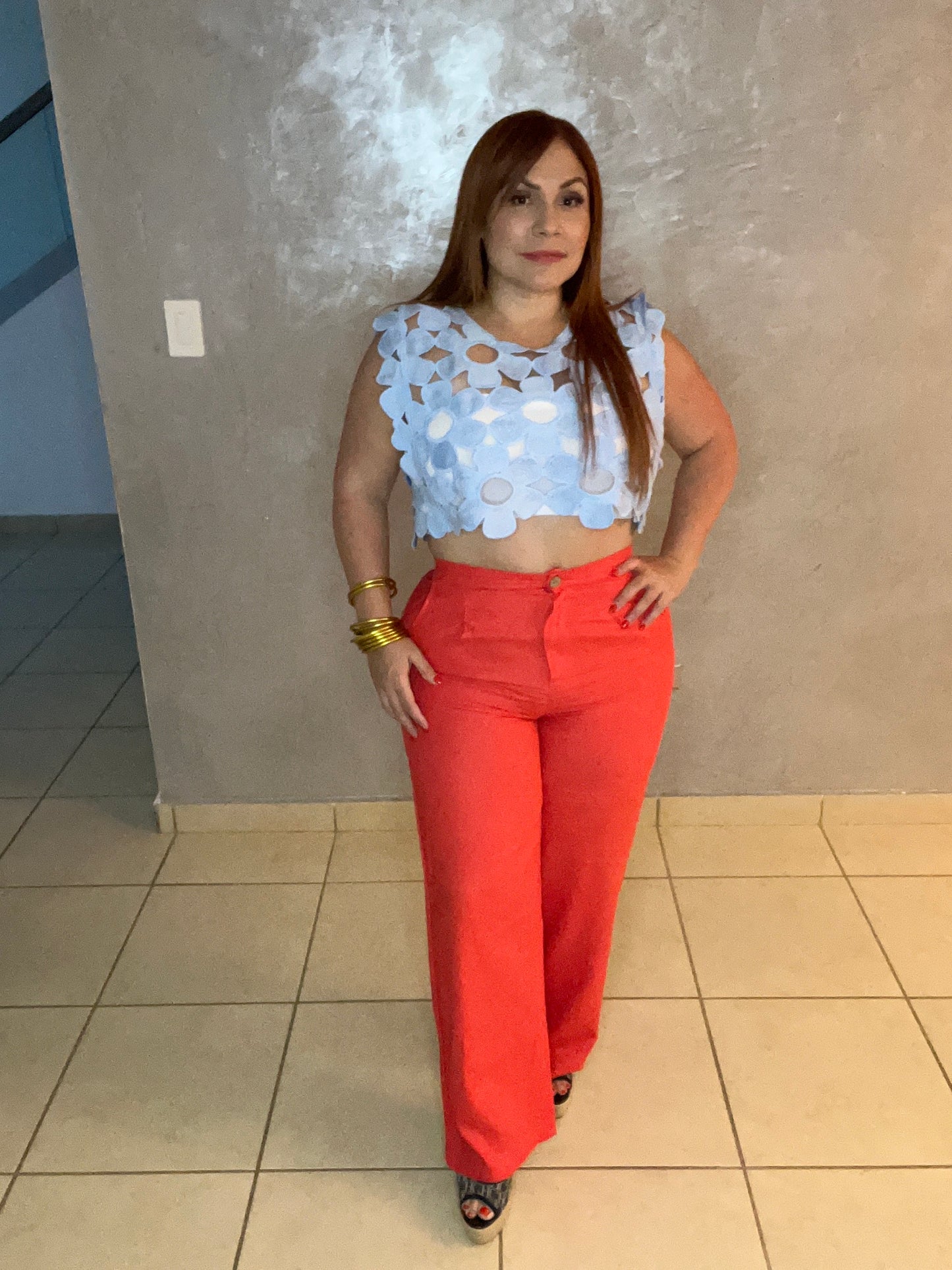 CORAL LINEN PANT