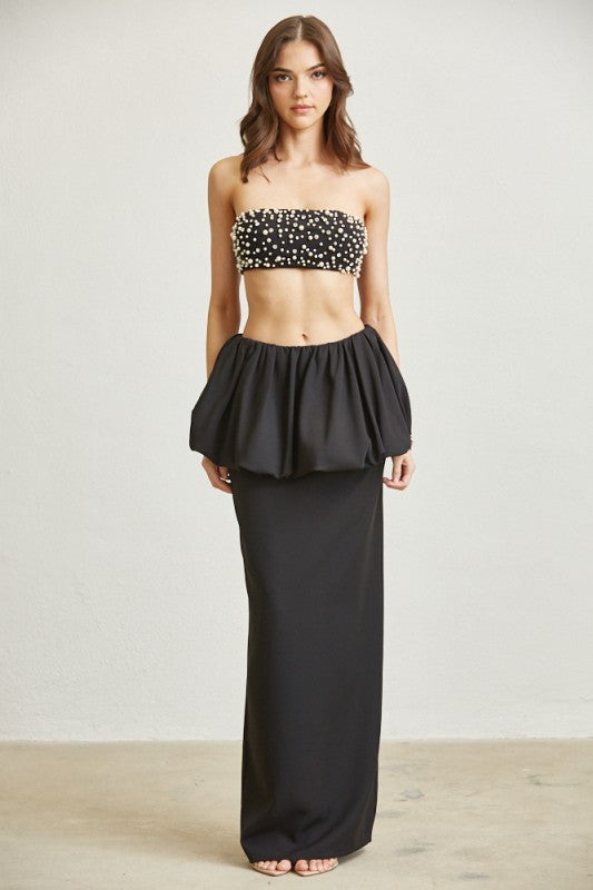 Black Rhinestones and Pearls Set