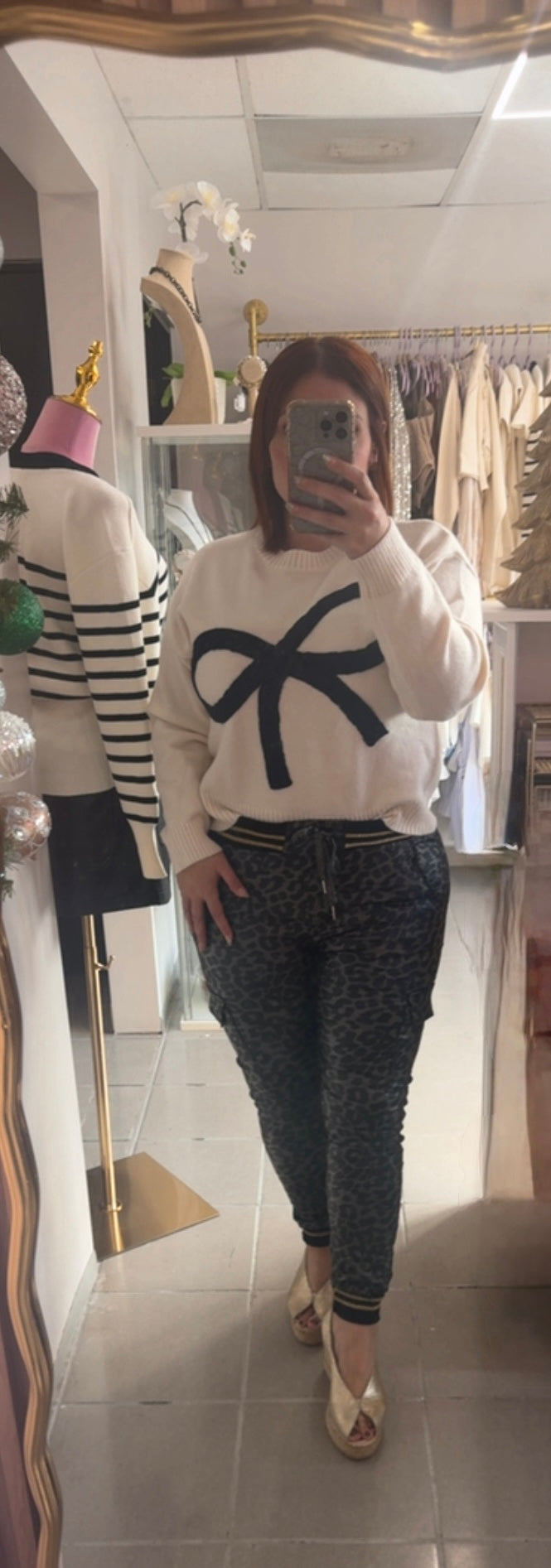 PU Leather Animal Print Jogger