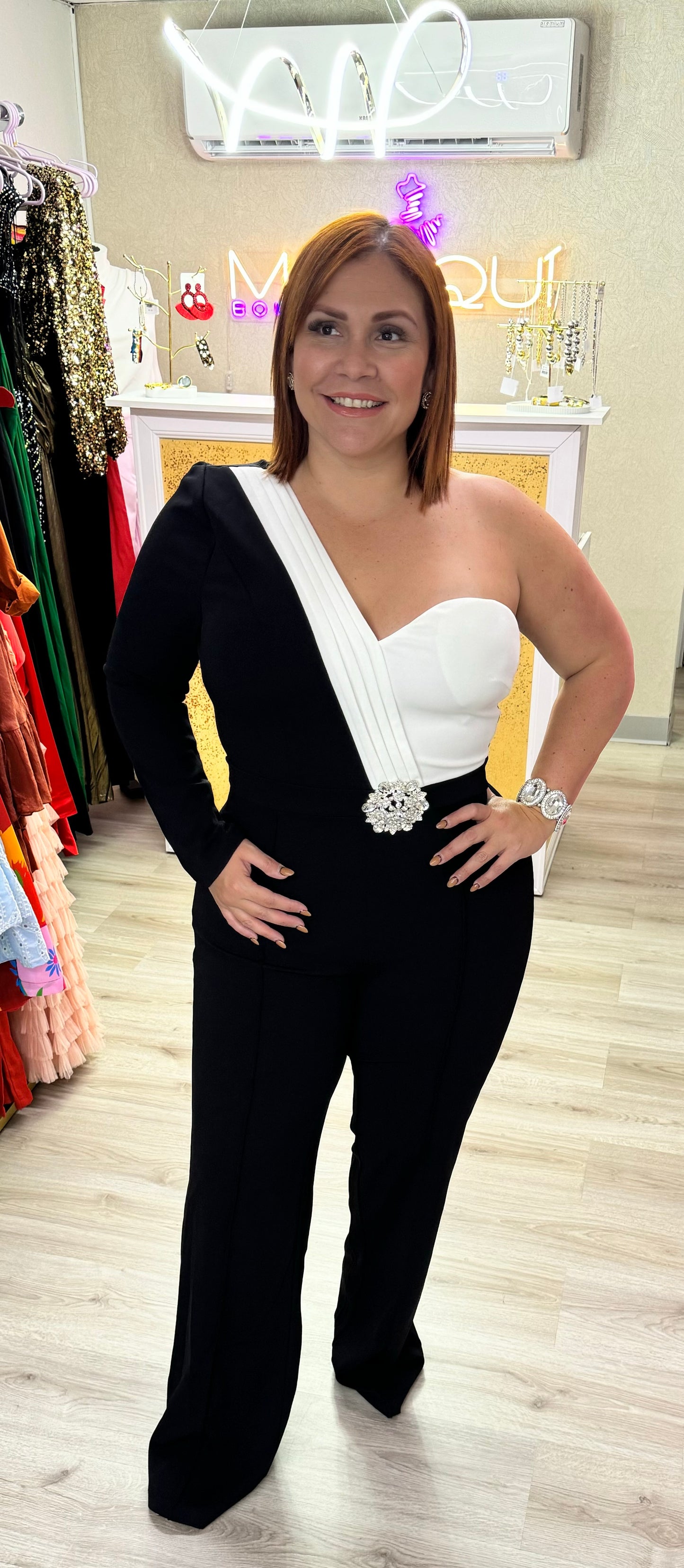 ELEGANT BLACK & WHITE JUMPSUIT