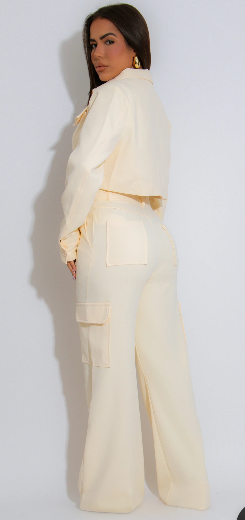Luxe Cargo Pant Set (ivory)