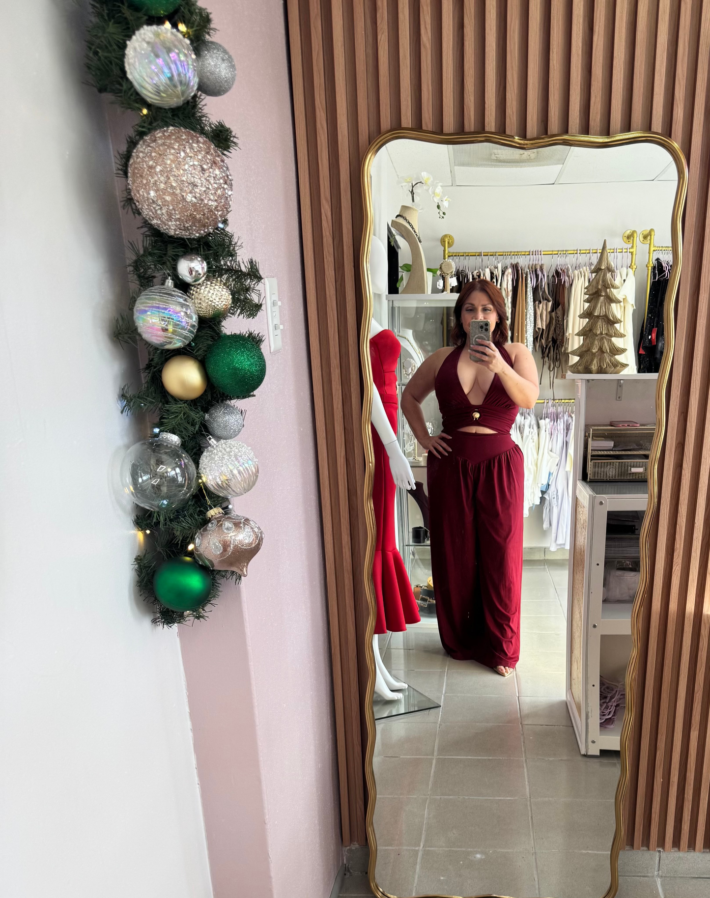 Jasmine Burgundy Palazzo Set