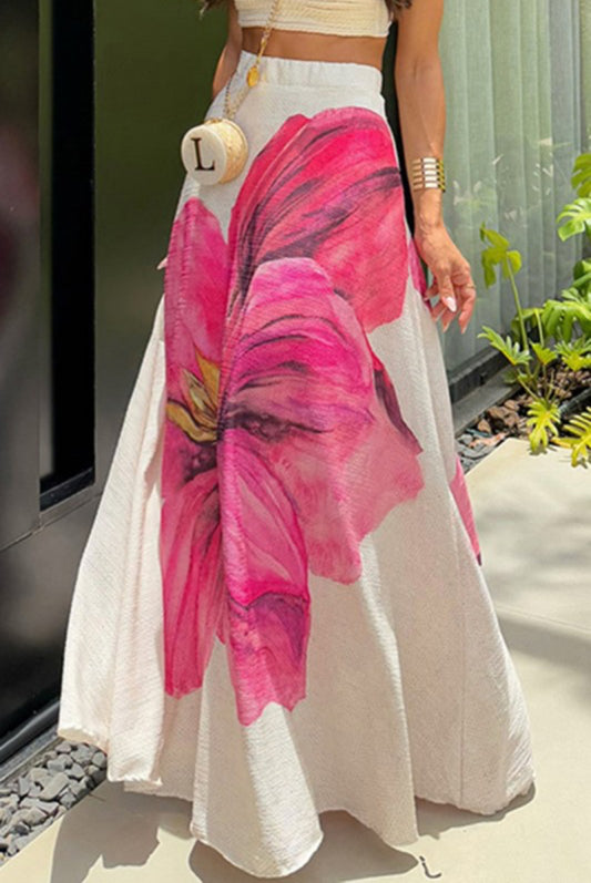 Floral Casual Maxi Skirt