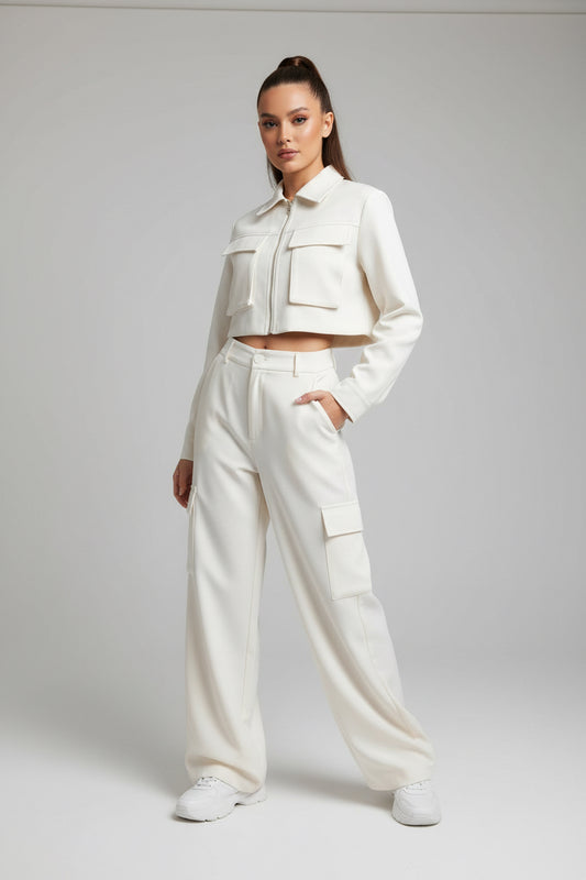 Luxe Cargo Pant Set (ivory)