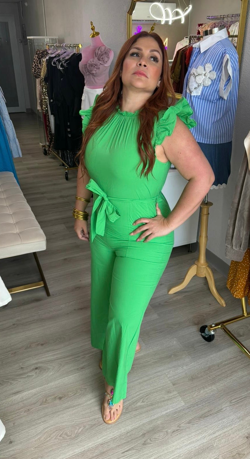 GREEN JUMPSUIT