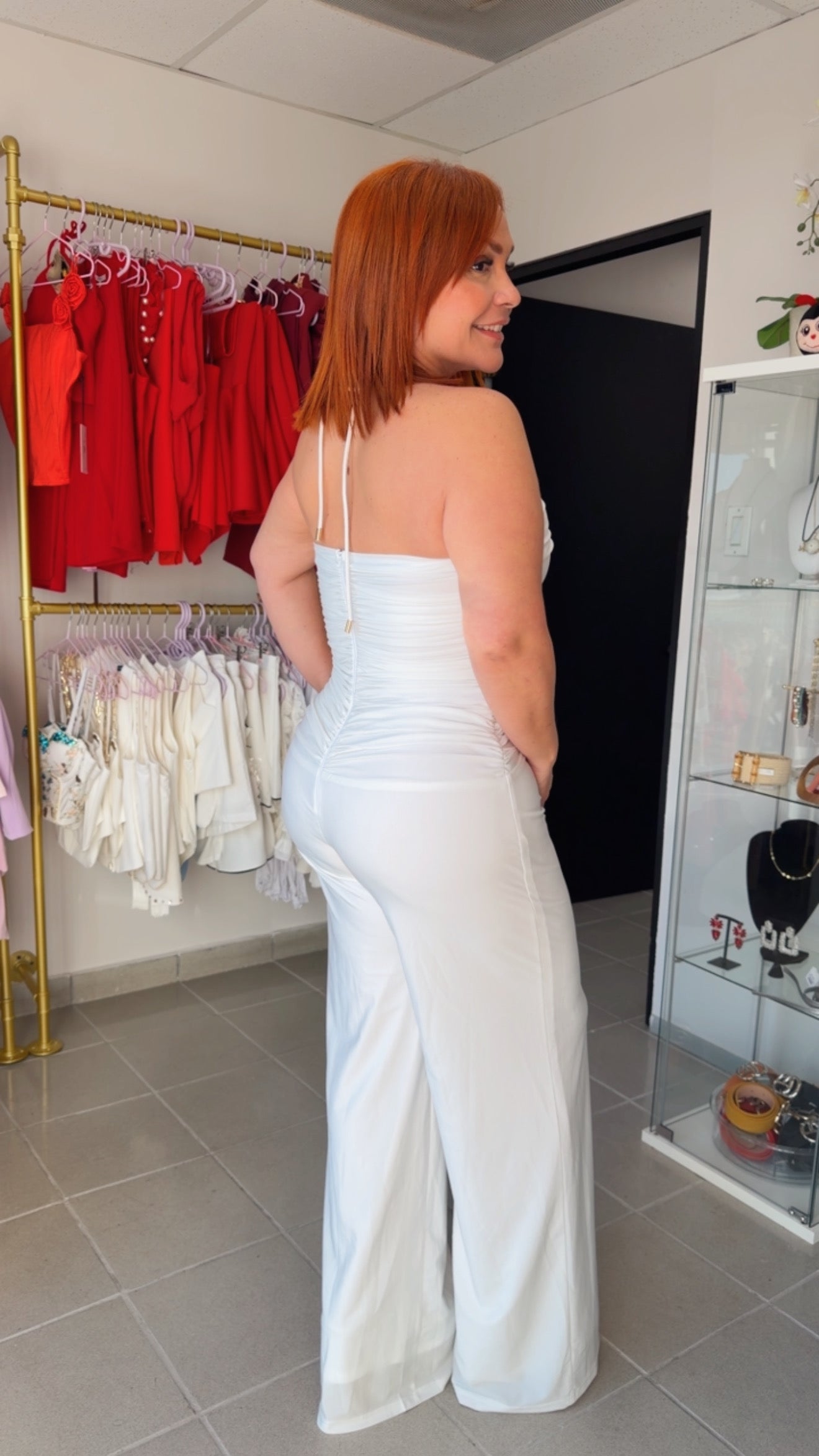 White Elegant Palazzo Jumpsuit