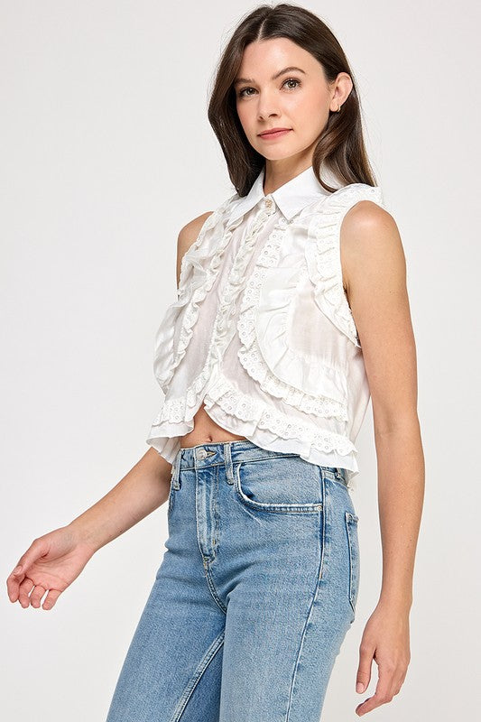Ruffled and Laced Top