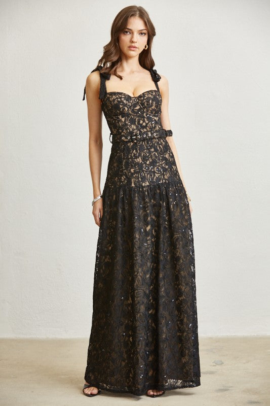 Black Laced Maxi Dress