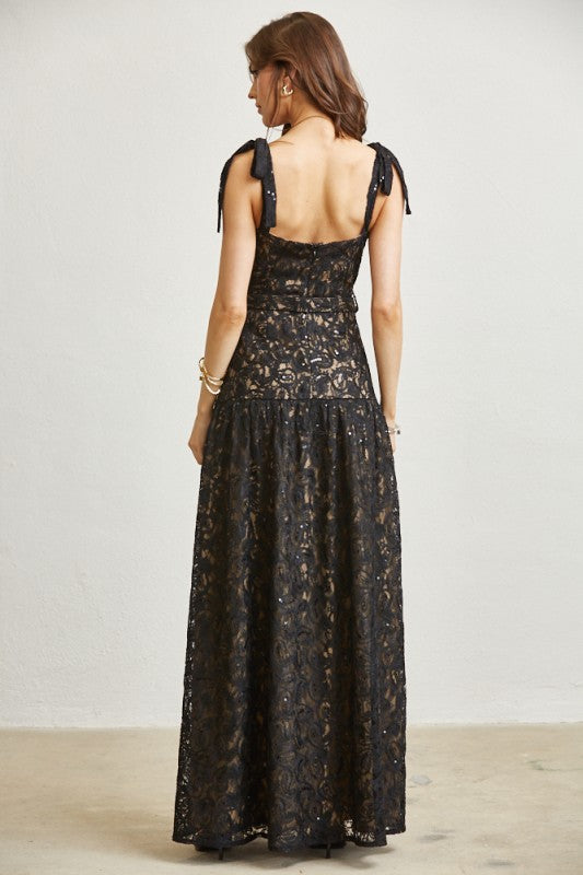 Black Laced Maxi Dress
