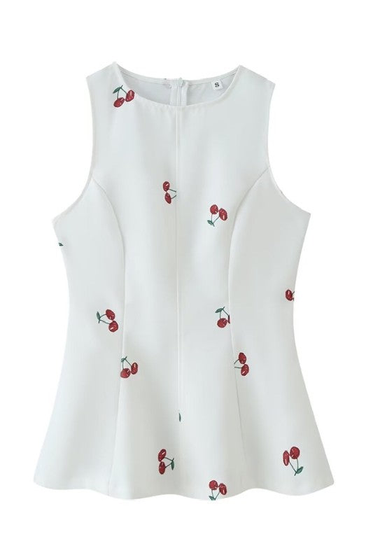 Peplum Top and Barrel Pant Cheries Set