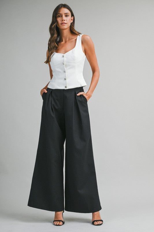 Jewel Buttons White Vest