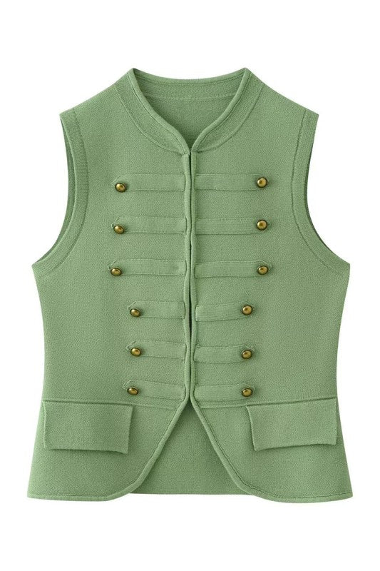 Napoleon Style Sage Top