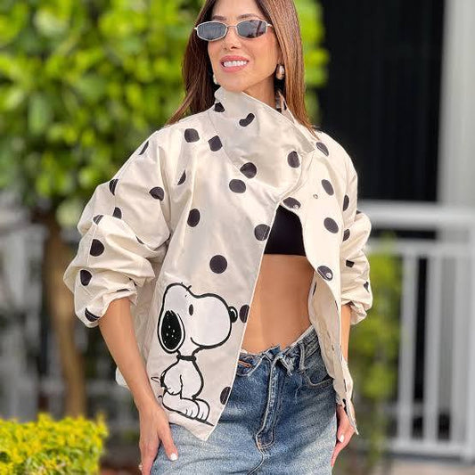 Bomber Polka Dots Snoopy Jacket