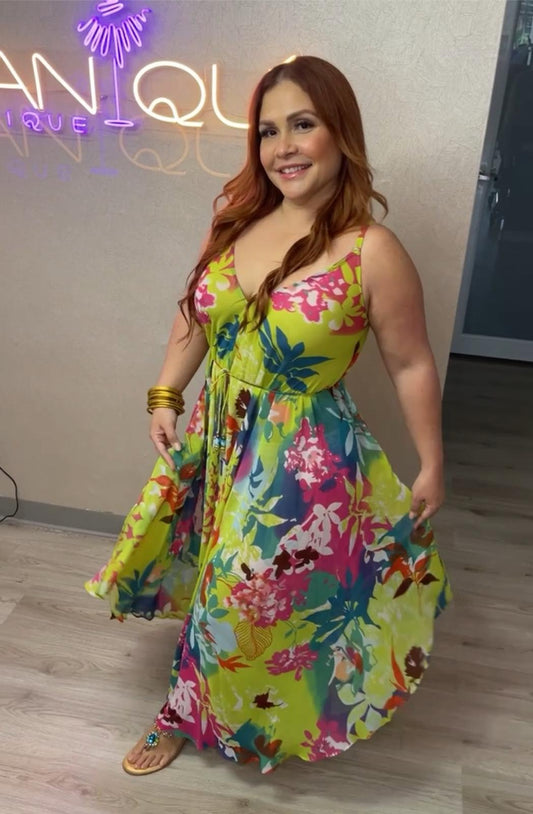 MULTI LEAVES DRESS