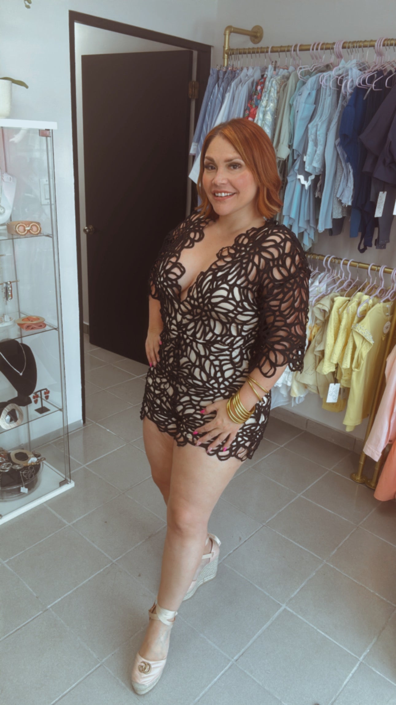 Laced Black Romper