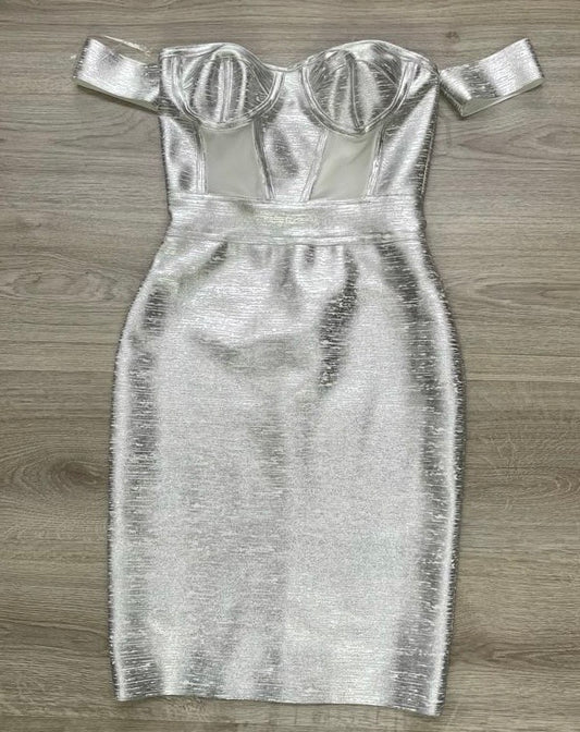 METALLIC SILVER DRESS