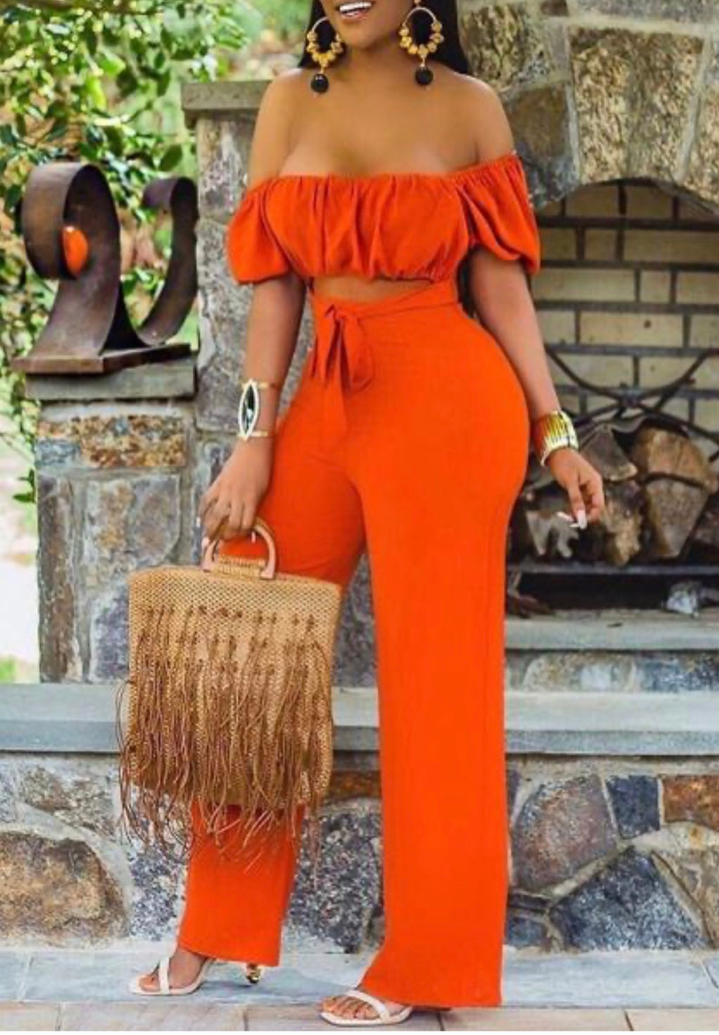 ORANGE SHINE JUMPSUIT